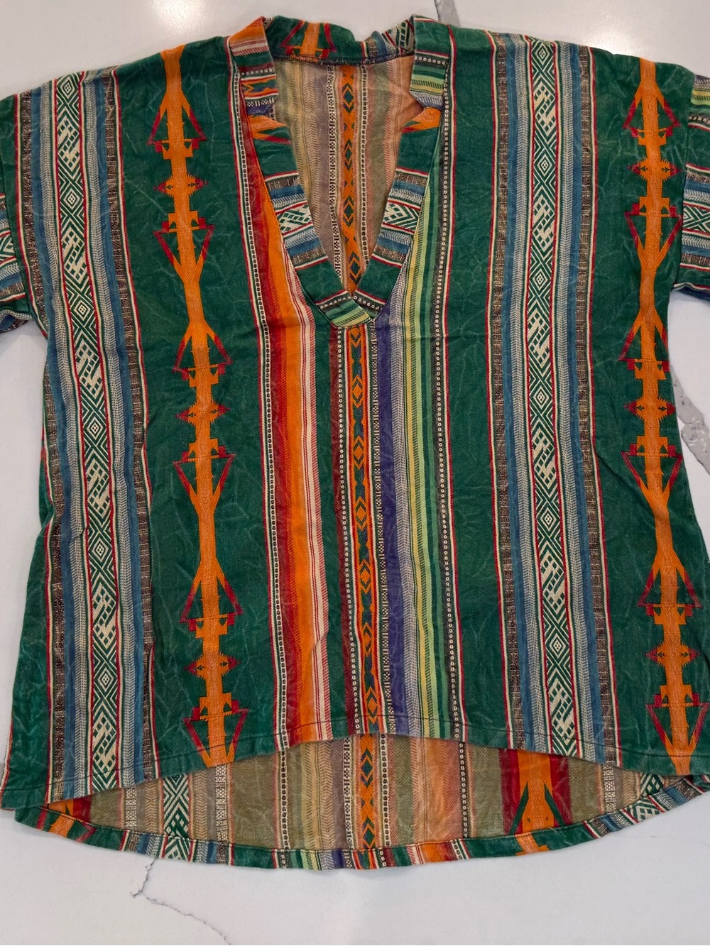 American Indian patterned fabric ladies tunic